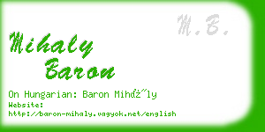 mihaly baron business card